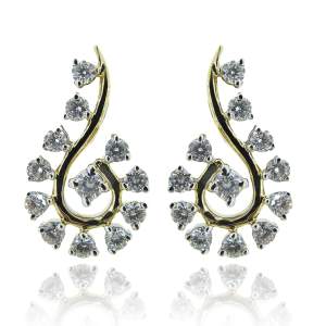 Designer Earrings with Certified Diamonds in 18k Yellow Gold - ER0012P